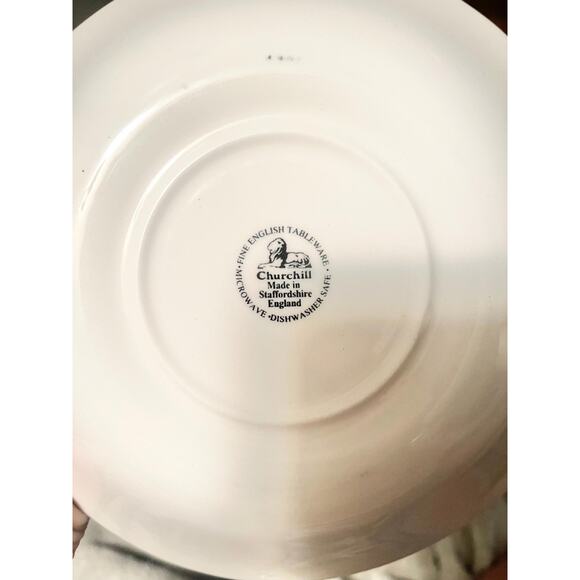 Vintage Six Piece Blue Willow Dinner Dish Set Churchill Staffordshire England - Picture 9 of 10